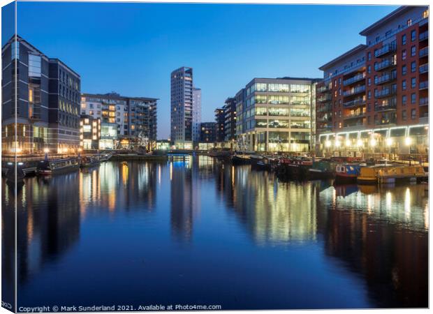 Leeds Dock at Dusk Canvas Print by Mark Sunderland