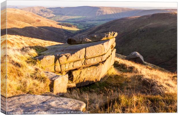 Rocky Outcrop, Kinder Scout Canvas Print by Martyn Williams
