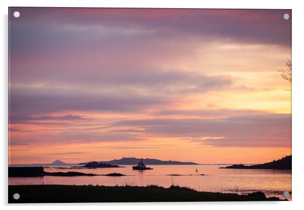 Sunrise in Dalgety Bay Acrylic by Richard Newton