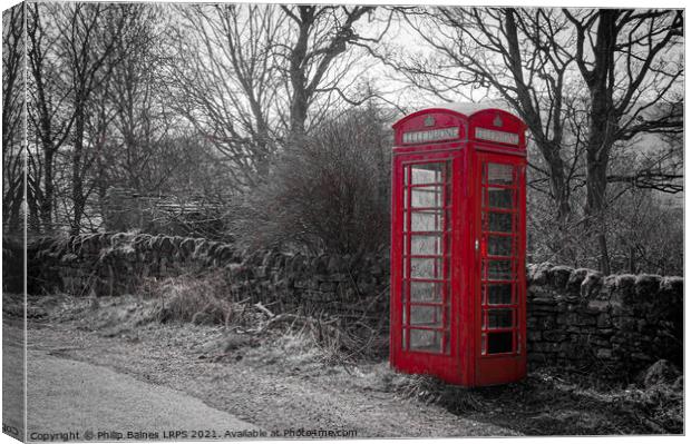 Traditional Phone Box Canvas Print by Philip Baines