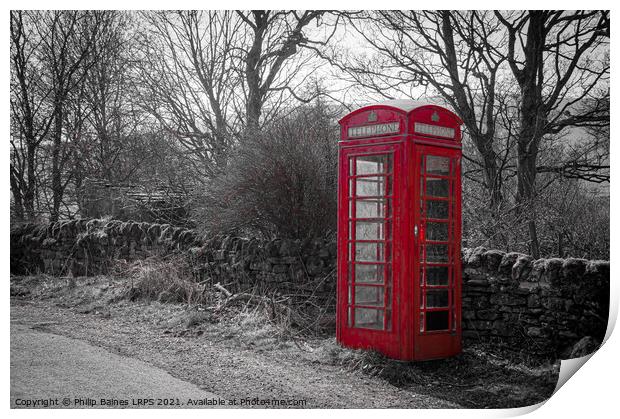 Traditional Phone Box Print by Philip Baines
