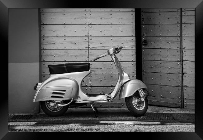 Scooter in Italy Framed Print by Philip Baines