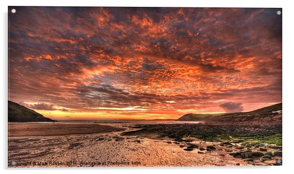 Manobier Sunset Acrylic by Mark Robson