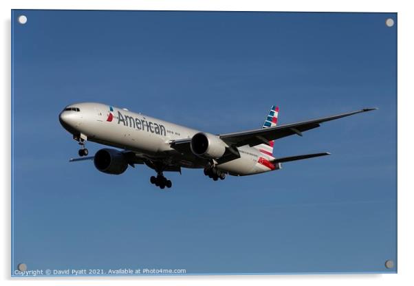 American Airlines Boeing 777 Acrylic by David Pyatt