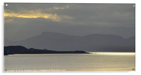 Loch Gairloch in last light Acrylic by Chris Drabble