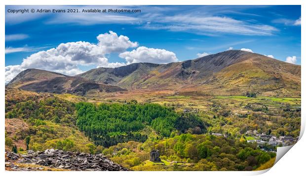 Landscape Snowdonia Wales  Print by Adrian Evans