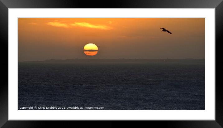 Nash Point sunset Framed Mounted Print by Chris Drabble