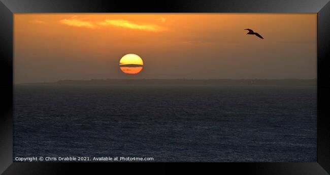 Nash Point sunset Framed Print by Chris Drabble