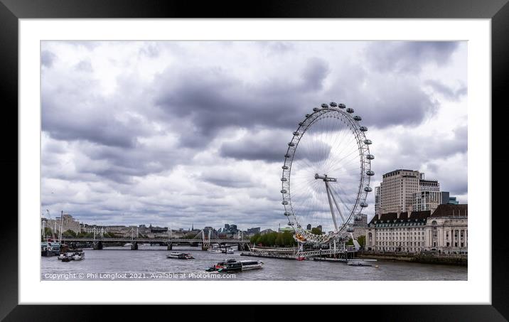 River Thames London near London Eye  Framed Mounted Print by Phil Longfoot
