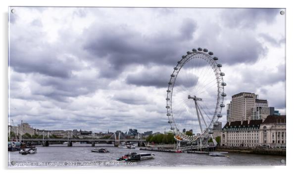 River Thames London near London Eye  Acrylic by Phil Longfoot