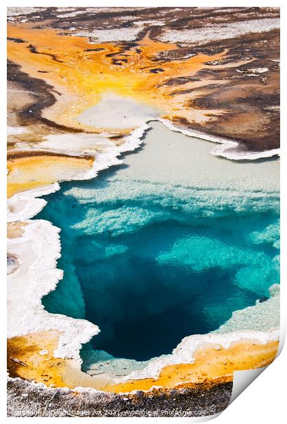 Yellowstone National Park. Colourful hot spring Print by Delphimages Art