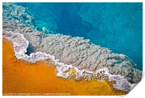 Yellowstone pool, detail of a hot spring Print by Delphimages Art