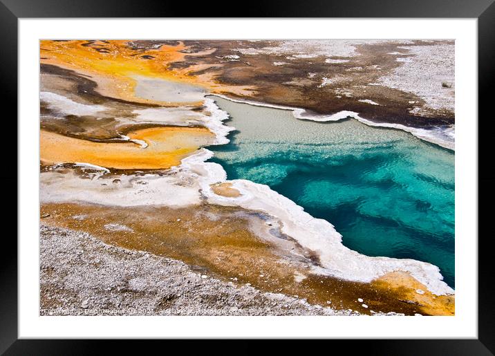 Yellowstone National Park. Hot spring, USA Framed Mounted Print by Delphimages Art