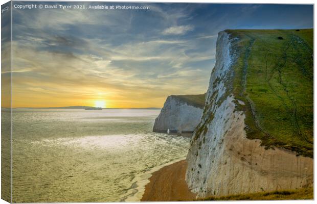 Swyre Head and Bat's Head Canvas Print by David Tyrer
