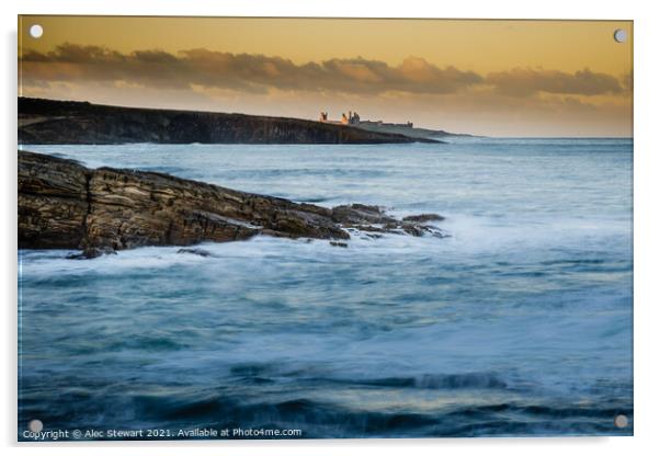 Northumberland Coast Acrylic by Alec Stewart