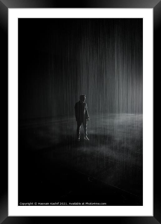 Facing Light in rain Framed Mounted Print by Hasnain Kashif
