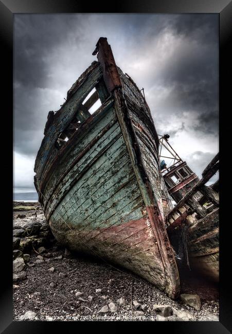 Abandoned Boats Salen, Isle of Mull. Framed Print by Barbara Jones