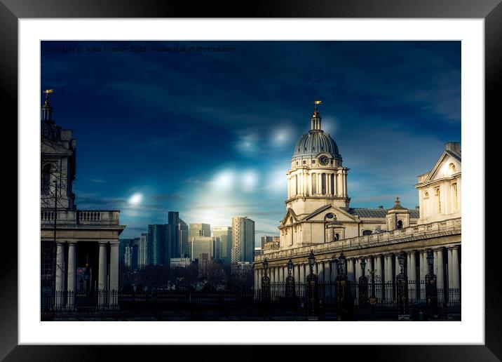 Strange white lights over London Framed Mounted Print by Jules D Truman