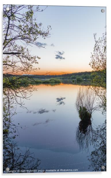 Sunset at Blakemere Acrylic by Alan Dunnett