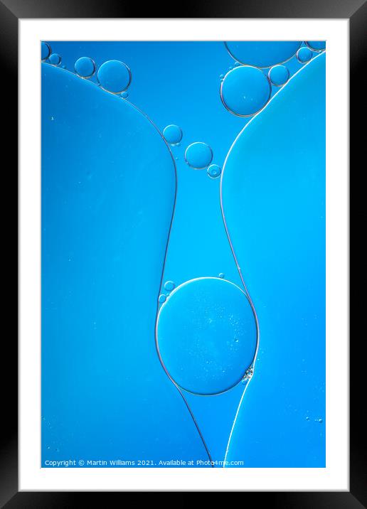 Oil on Water Abstract - squeeze Framed Mounted Print by Martin Williams