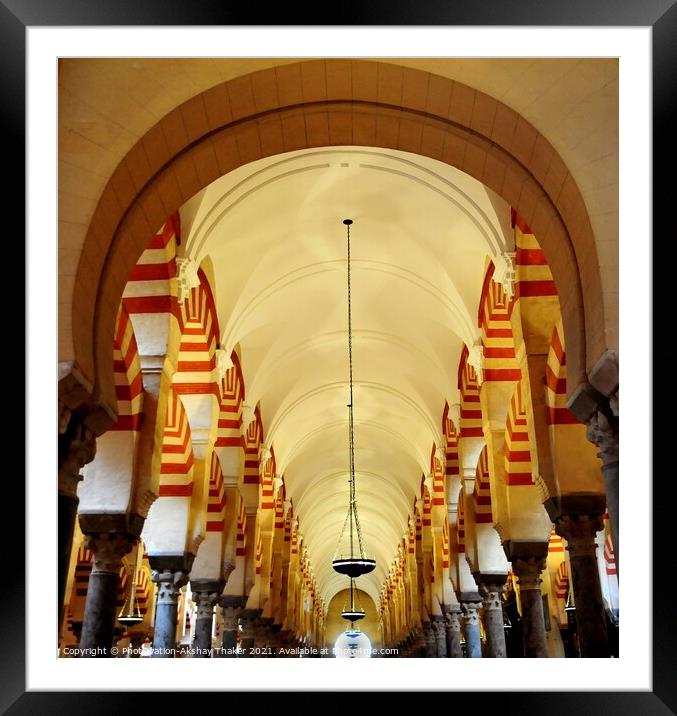 Arches and Pillars in Mezquita Cordoba Spain.  Framed Mounted Print by PhotOvation-Akshay Thaker