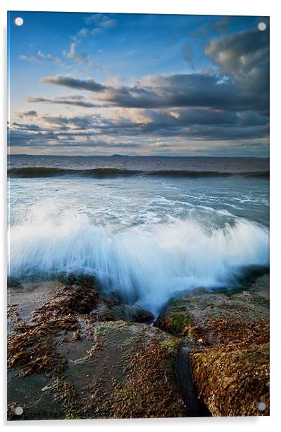 Gullane Bents Waves Breakin Acrylic by Keith Thorburn EFIAP/b