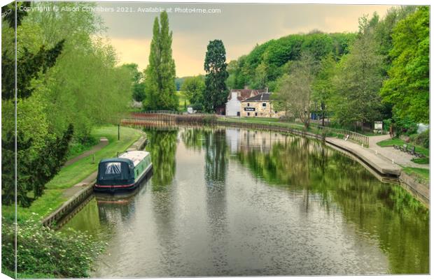 Sprotbrough Canal Canvas Print by Alison Chambers