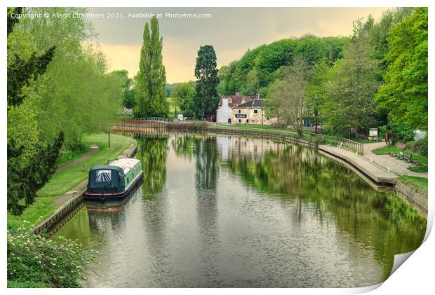 Sprotbrough Canal Print by Alison Chambers