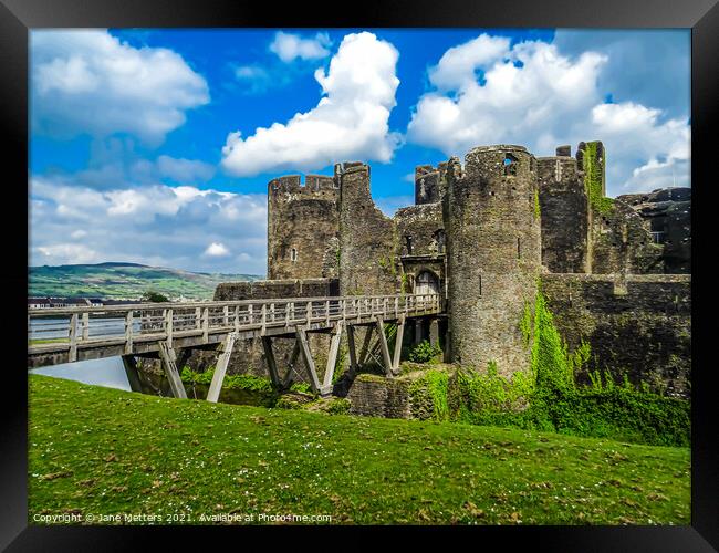 Caerphilly Castle  Framed Print by Jane Metters