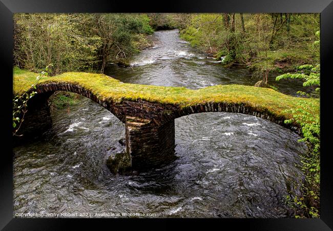 Pont Minllyn a packhorse bridge in Gwynedd Wales Framed Print by Jenny Hibbert