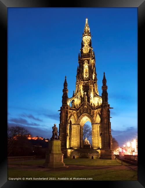 Scott Monument in Edinburgh Framed Print by Mark Sunderland