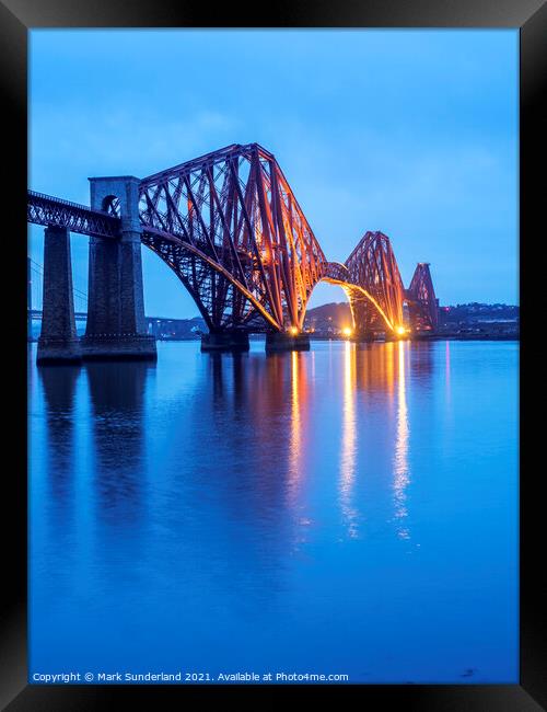 Forth Bridge at Dusk South Queensferry Framed Print by Mark Sunderland