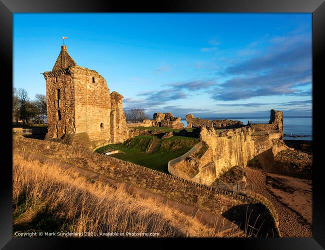 St Andrews Castle at Dawn Framed Print by Mark Sunderland