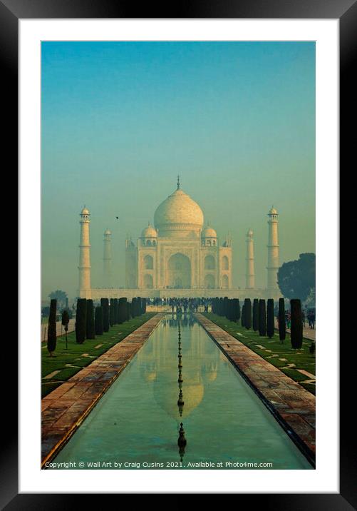Taj Mahal Dawn Framed Mounted Print by Wall Art by Craig Cusins