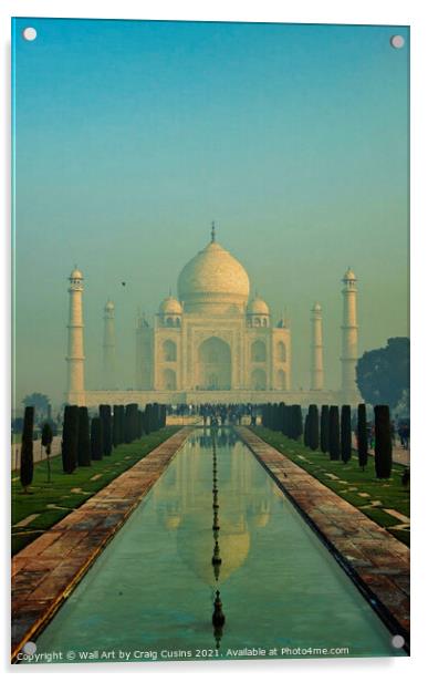 Taj Mahal Dawn Acrylic by Wall Art by Craig Cusins