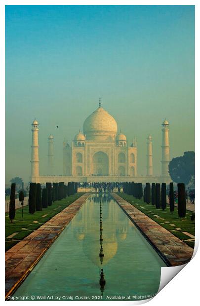 Taj Mahal Dawn Print by Wall Art by Craig Cusins