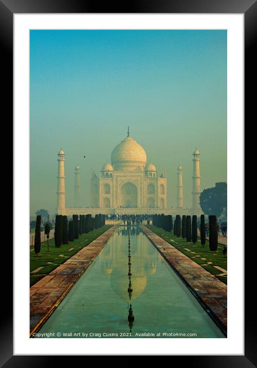 Taj Mahal Sunrise Framed Mounted Print by Wall Art by Craig Cusins