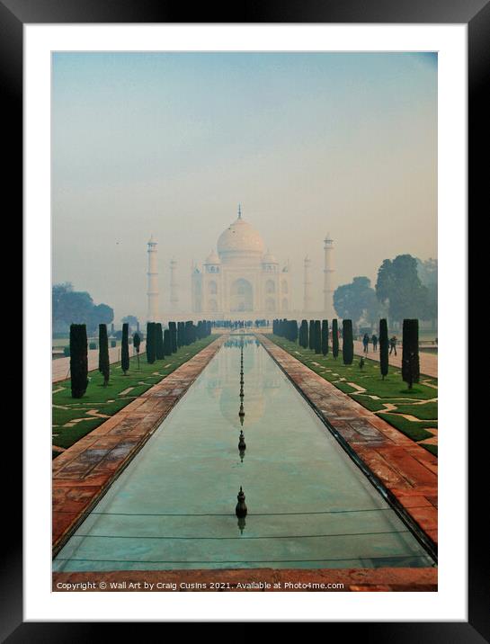 Taj Mahal early morning light Framed Mounted Print by Wall Art by Craig Cusins