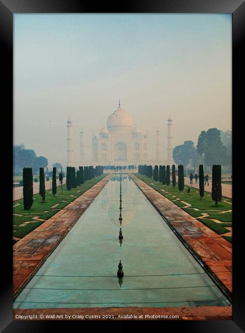 Taj Mahal early morning light Framed Print by Wall Art by Craig Cusins