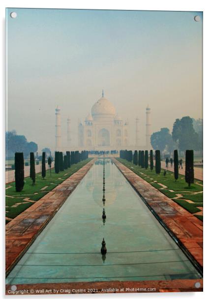 Taj Mahal early morning light Acrylic by Wall Art by Craig Cusins