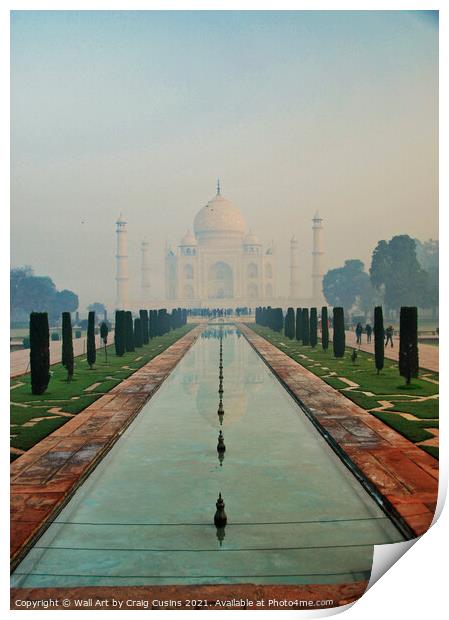 Taj Mahal early morning light Print by Wall Art by Craig Cusins
