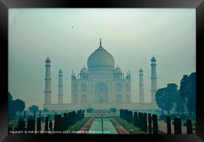 Taj Mahal Ethereal Light Framed Print by Wall Art by Craig Cusins