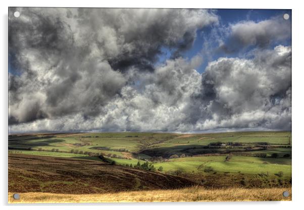 Storm Clouds over Exmoor Acrylic by Mike Gorton