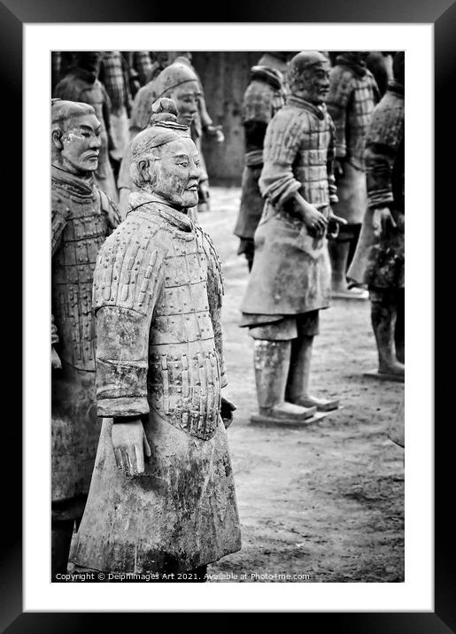 Terracotta soldiers army in Xian, China Framed Mounted Print by Delphimages Art