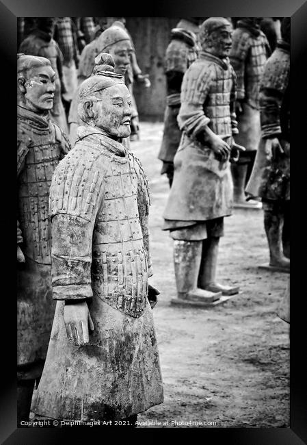 Terracotta soldiers army in Xian, China Framed Print by Delphimages Art