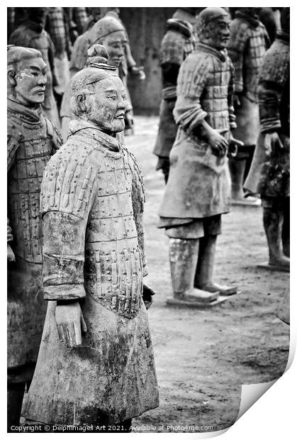 Terracotta soldiers army in Xian, China Print by Delphimages Art