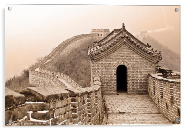Landscape of the Great Wall of China near Beijing Acrylic by Delphimages Art