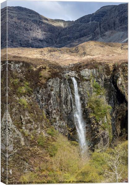 Eas Mor Waterfall, Isle of Skye  Canvas Print by Keith Douglas