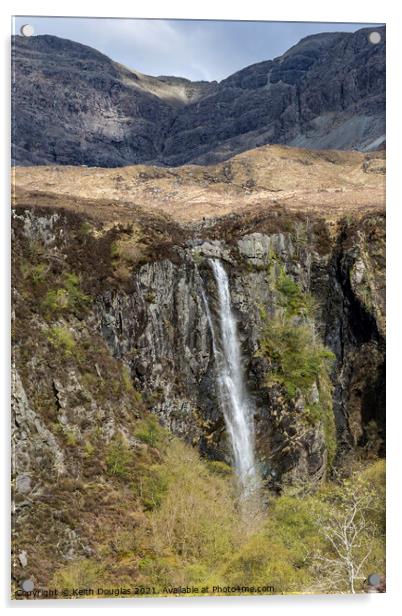 Eas Mor Waterfall, Isle of Skye  Acrylic by Keith Douglas