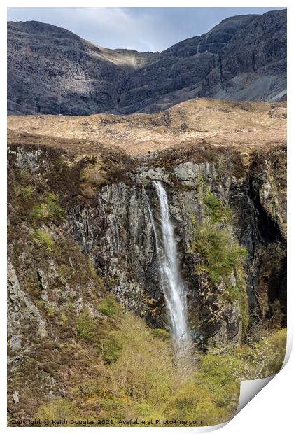 Eas Mor Waterfall, Isle of Skye  Print by Keith Douglas